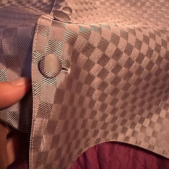 Andrew Fezza lavender gray vest XL  - black satin back with buckle - Picture 2 of 6